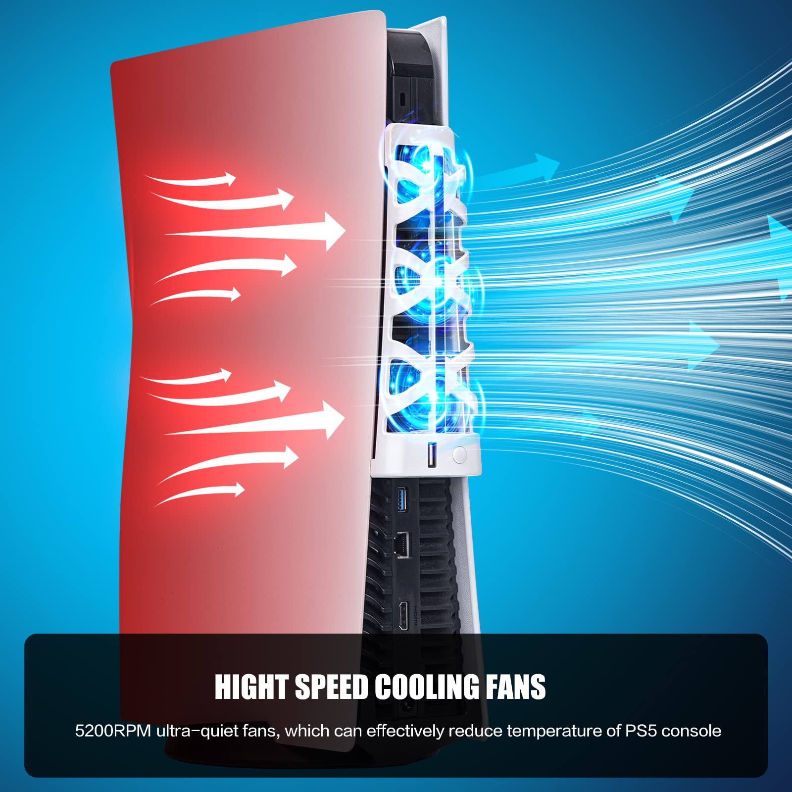 Amazon.co.jp: PS5 冷却ファン - 旧型PS5用 USB 静音外付けクーラー